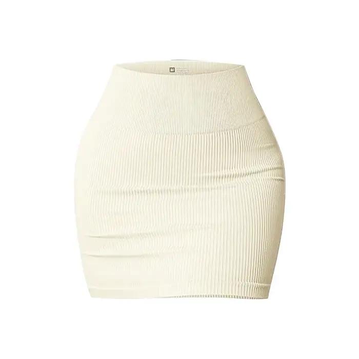 Jupe mini sans couture unie pour femme, effet gainant, anti-frottement, pour yoga, coupe ajustée, dé