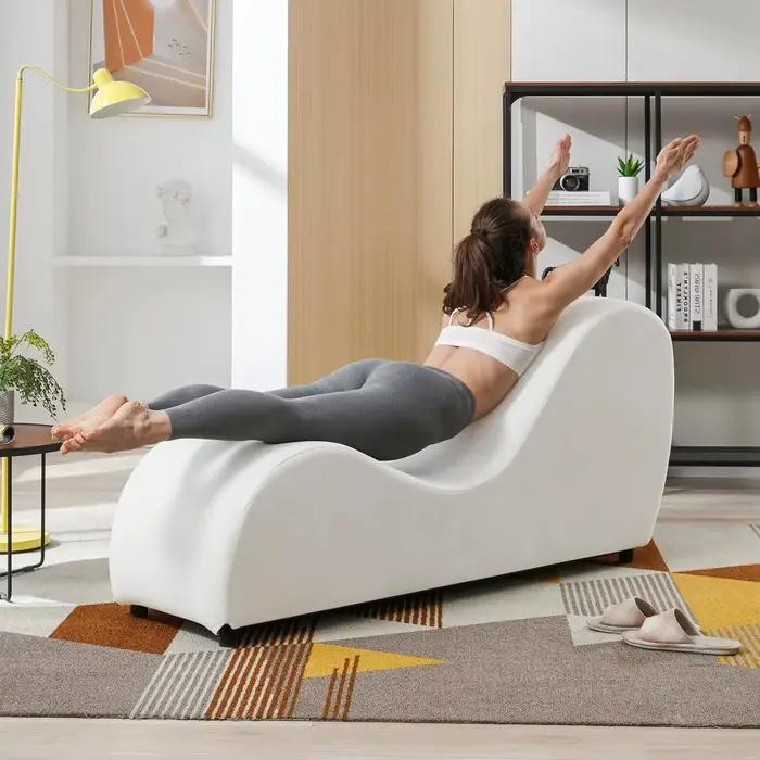 Chaise longue de yoga ergonomique incurvée de 60 pouces pour adultes, idéale pour les étirements, la