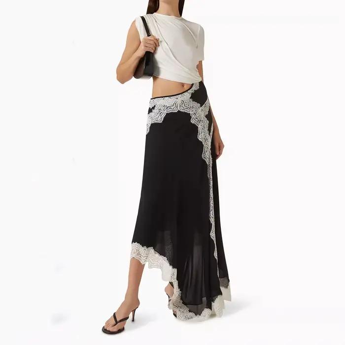 Robes de soirée asymétriques pour femmes, longues jusqu'au sol, col rond, manches courtes, robes de 
