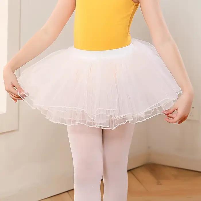 Jupe menstruelle de danse pour enfants, tutu à quatre couches pour filles, blanc, rose, nouveau, ven