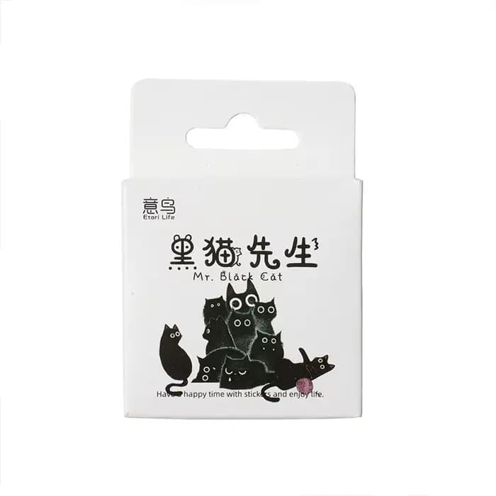 Etori Life 45 pièces/boîte autocollants chat noir étanche bricolage ordinateur Washi Scrapbooking po