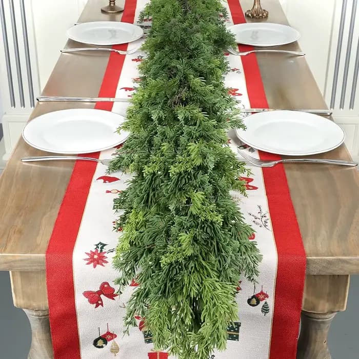 Guirlande de Noël au toucher réel de 6 pieds, épaisse et Lus, douce et pliable, guirlandes réalistes