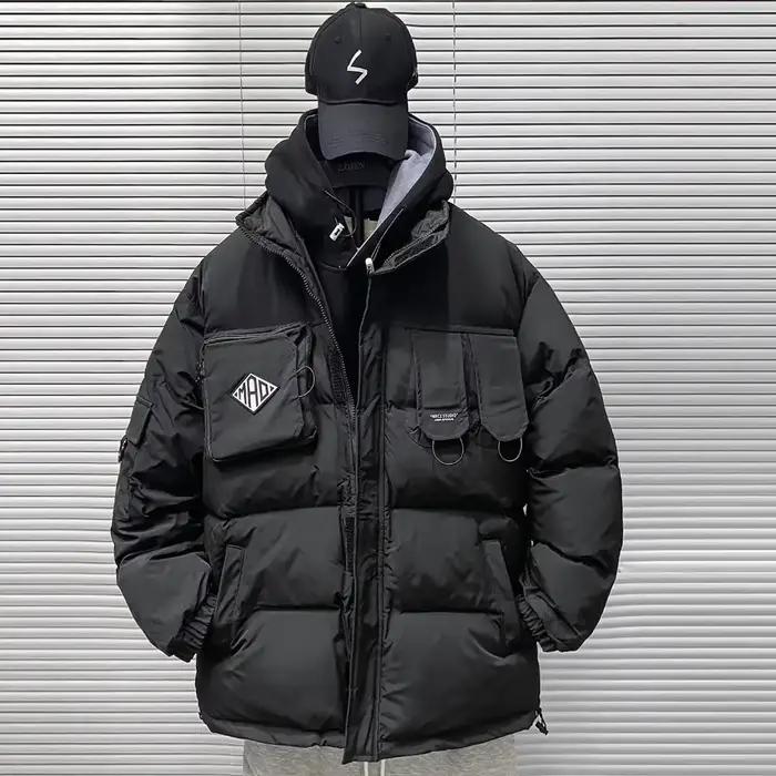 Parka à col montant pour hommes, doudoune décontractée, manteau rembourré optique, vêtements d'hiver