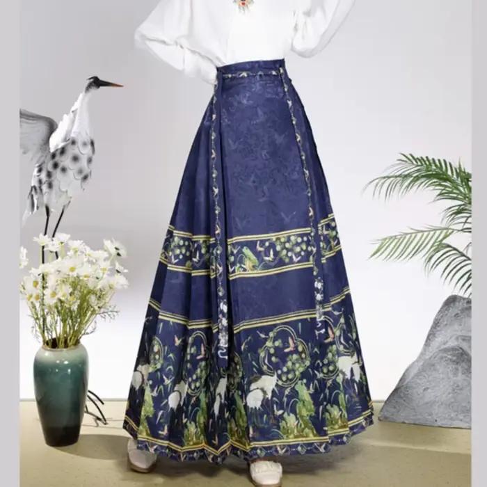 Jupes longues pour femmes, vêtements Hanfu, jupe à visage de cheval, cosplay, style ethnique, street