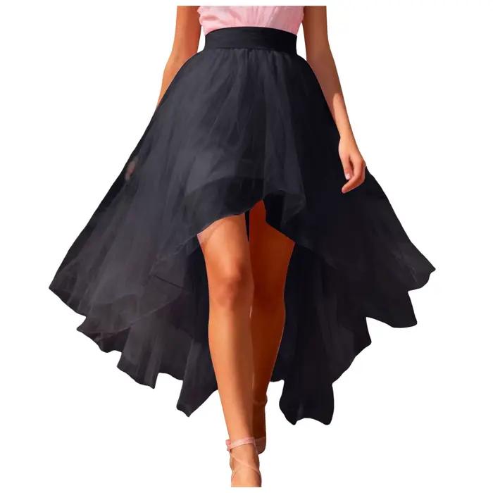Jupe tutu asymétrique longue pour femme, jupe de ballet multicolores arc-en-ciel à plusieurs couches