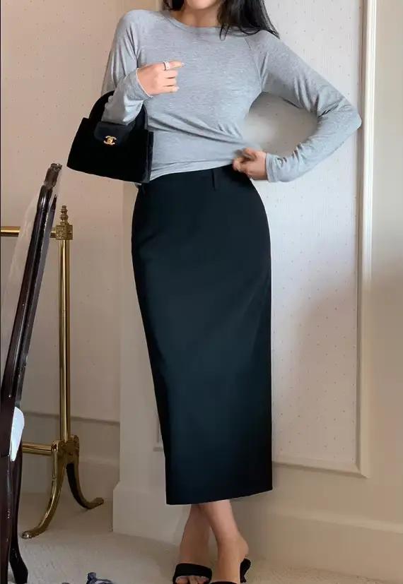 Jupe crayon élégante pour femme, tenue de bureau, poches, décontractée, taille haute, mi-longue, pri