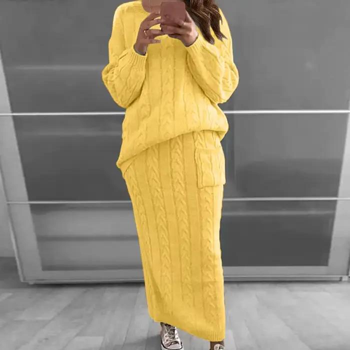 Ensemble pull et jupe en tricot pour femme, Streetwear, nouvelle mode automne/hiver 2023, pull à man