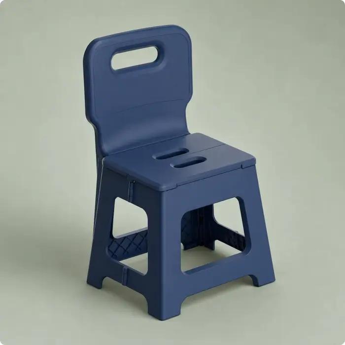 Chaise en plastique avec dossier, chaise pliante compacte et portable, tabouret pliable avec dossier