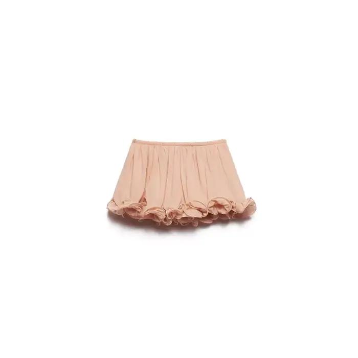 Ensemble deux pièces élégant avec ourlet à volants, Vintage, doux, sans manches, haut court à lacets