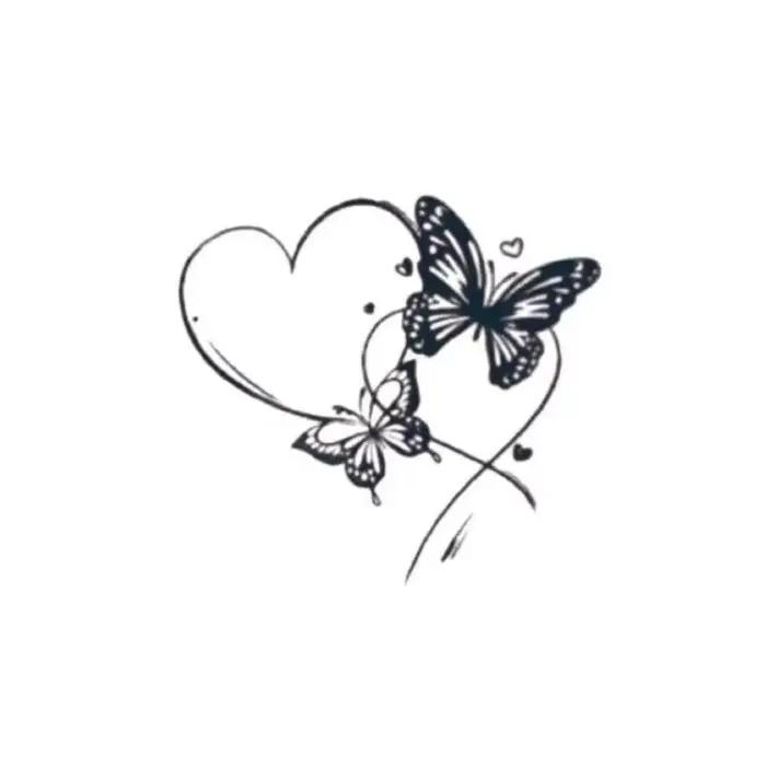 Autocollants de tatouage semi-permanents imperméables Love Butterflies, nouvelle collection, durent 