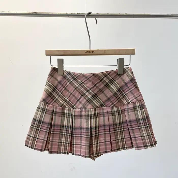 Mini jupe plissée taille haute pour femme, style scolaire, ligne A, streetwear d'été, jupe courte à 