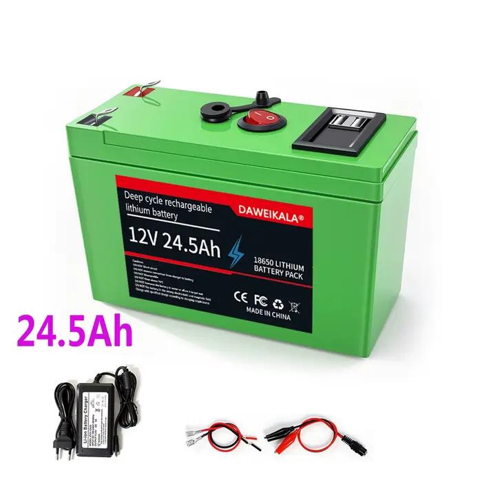 Batterie au lithium 18650 12V à longue durée de vie, 24,5 Ah, pour tricycle, scooter, chariot de gol