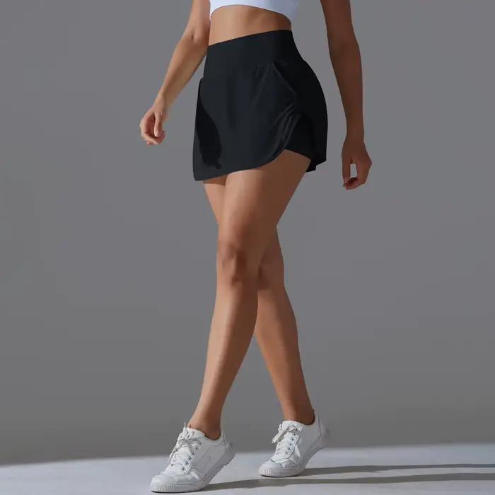 Mode femmes jupes de Tennis 2 en 1 séchage rapide taille haute Shorts Fitness course Golf Badminton 