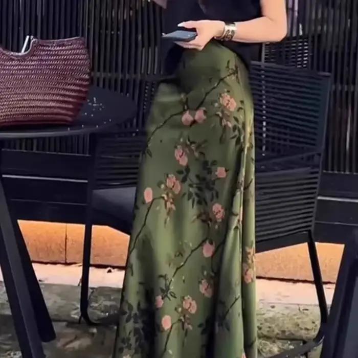 Jupe longue rétro taille haute évasée pour femme, grande taille 4XL, jupe mi-longue queue de poisson