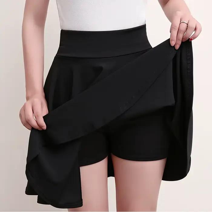 Jupes évasées pour femmes, jupe basique d'été, uniforme de danseuse à la mode, pantalon de sécurité 