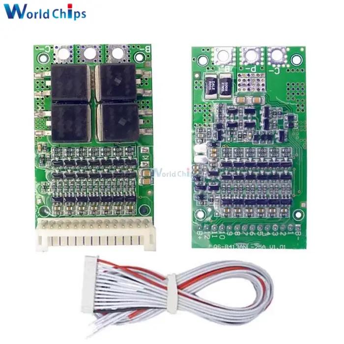 BMS 6S 7S 8S 9S 10S 11S 12S 13S 25A 4.2V Lithium Li-ion Lifepo4 carte de Protection de Charge de bat
