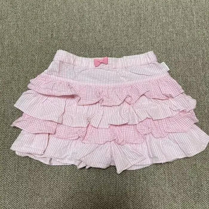 Kawaii Lolita rose doux nœud Mini jupes japonais JK filles mignon blanc volants à plusieurs niveaux 