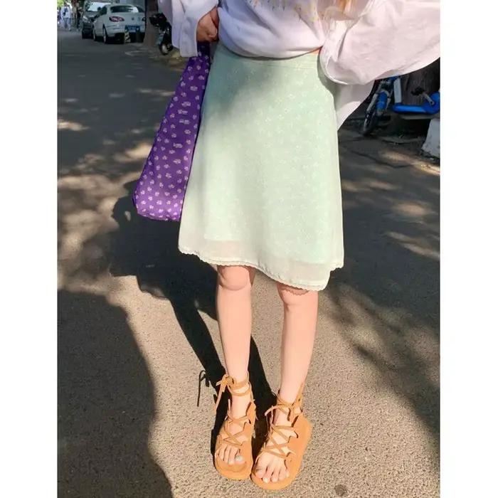 Jupe florale pour femme, été 2026, fine et légère, coupe trapèze, taille haute, courte et élégante