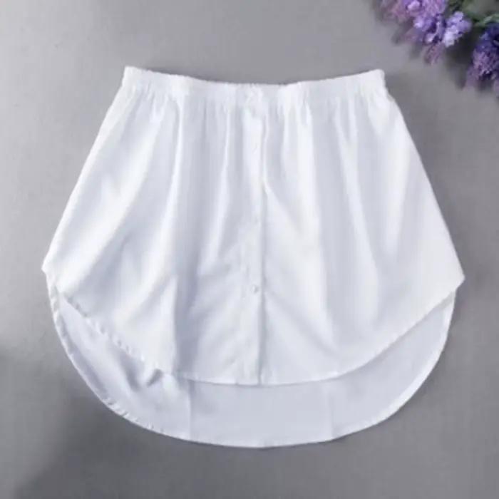 Sous-jupe détachable pour femmes, fausse chemise, jupe irrégulière, chemisier à queue, extension en 