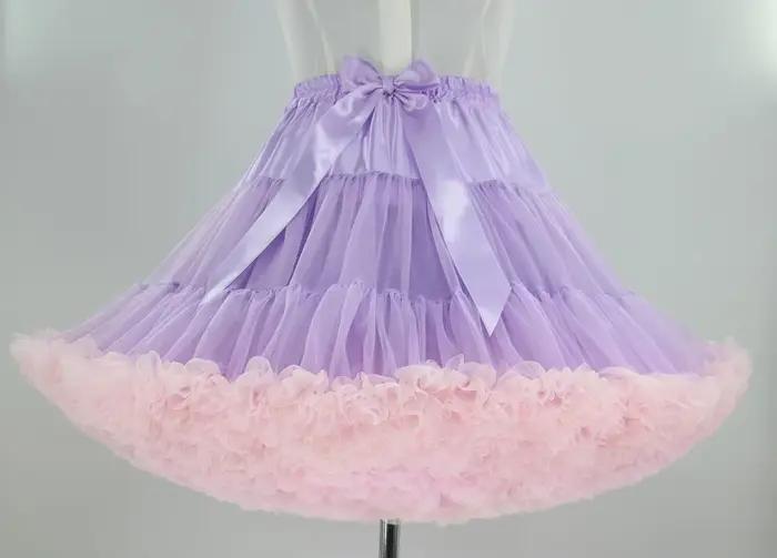 Jupe Tutu colorée pour femmes, Costume de danse de Ballet en Tulle pour adultes, jupon court moelleu