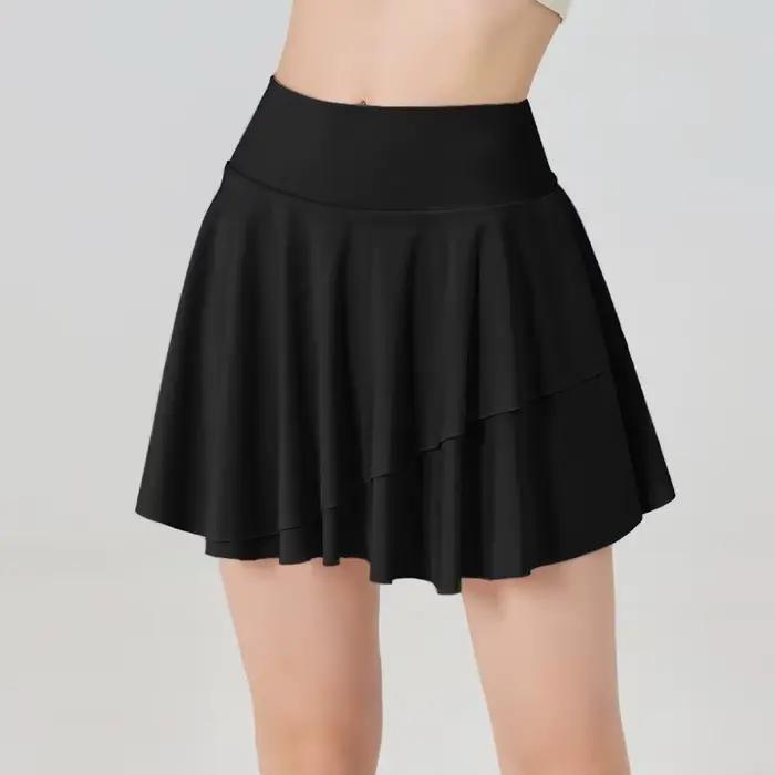 Mini-jupe de golf sportive pour femme, séchage rapide, taille haute, plissée, coupe trapèze, pour le
