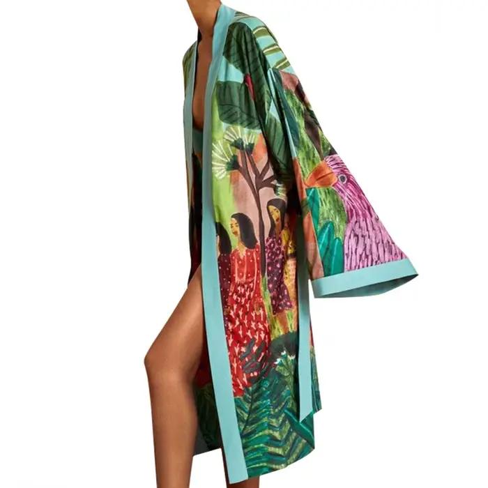 Kimono japonais traditionnel pour femmes, cardigan long, cardigan Cosplay, chemise chemisier, femme 