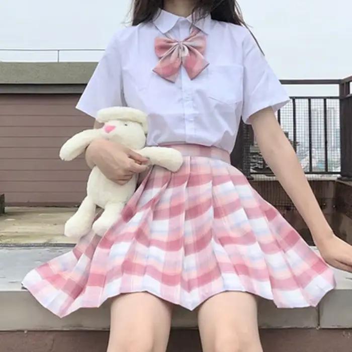 Ensemble uniforme jupe courte de style japonais original avec manches courtes, style collégien frais