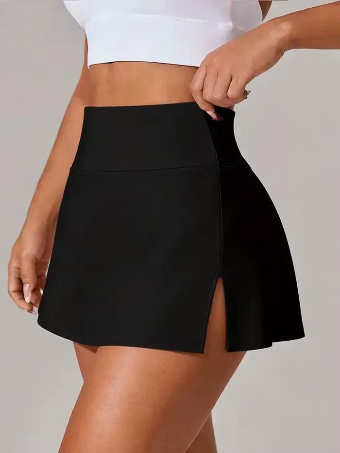 Jupes de yoga fendues sur le côté pour femmes, sexy, coupe ajustée, pour entraînement sportif, avec 