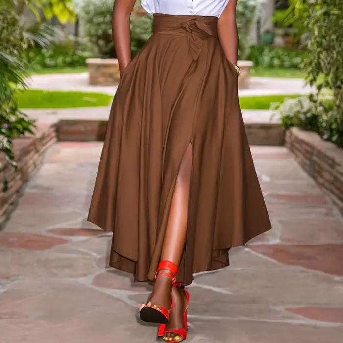 ZANZEA mode jupes irrégulières vacances fermeture éclair taille haute une ligne jupes femmes été jup