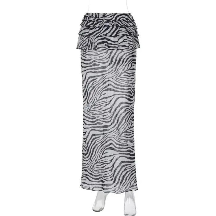 Robe longue imprimée motif zèbre sexy nouvelle mode 2026 pour femme