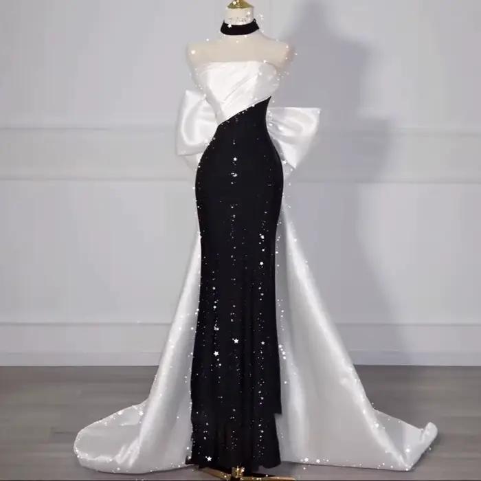 Robes de soirée pour femmes, robe de soirée noire sans bretelles, nouvelle arrivée 2026, robe de lux