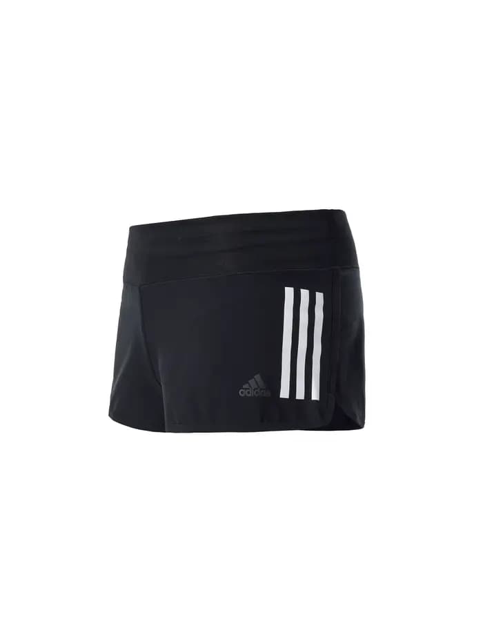 adidas Short de sport noir en tricot pour femme, 3 bandes, séchage rapide, taille basse, pour la cou
