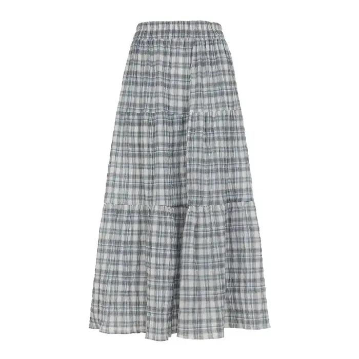 Jupe longue à carreaux pour fille, élastique, taille haute, en forme de A, rajeunissante, 2026