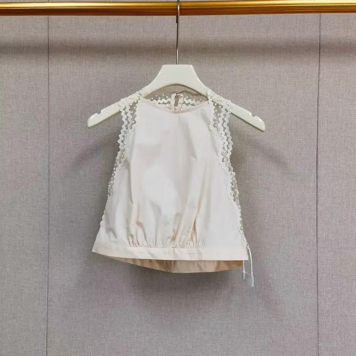 Jupe mi-longue évasée à taille haute pour femme avec bordure en dentelle ou débardeur court sans man