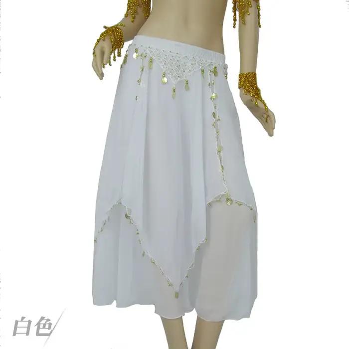 Jupe longue en gaze en mousseline de soie personnalisée, costumes de danse du ventre, jupe irréguliè