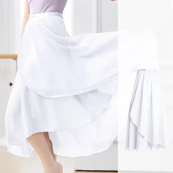 Jupe de Ballet pour adultes, jupe de danse portefeuille, jupe de Style Tutu en mousseline de soie po