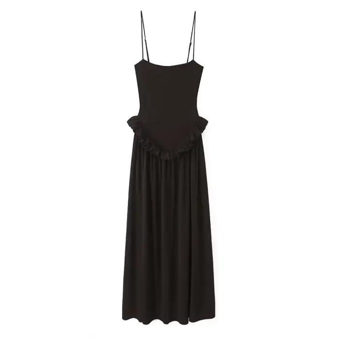 Robe nuisette pour femme - Jupe longue à volants à la taille avec bretelles réglables, collection Pr