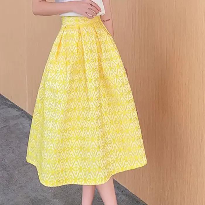 Jupe Jacquard pour femmes, nouvelle collection printemps 2025, taille haute et fine, tutu haut de ga