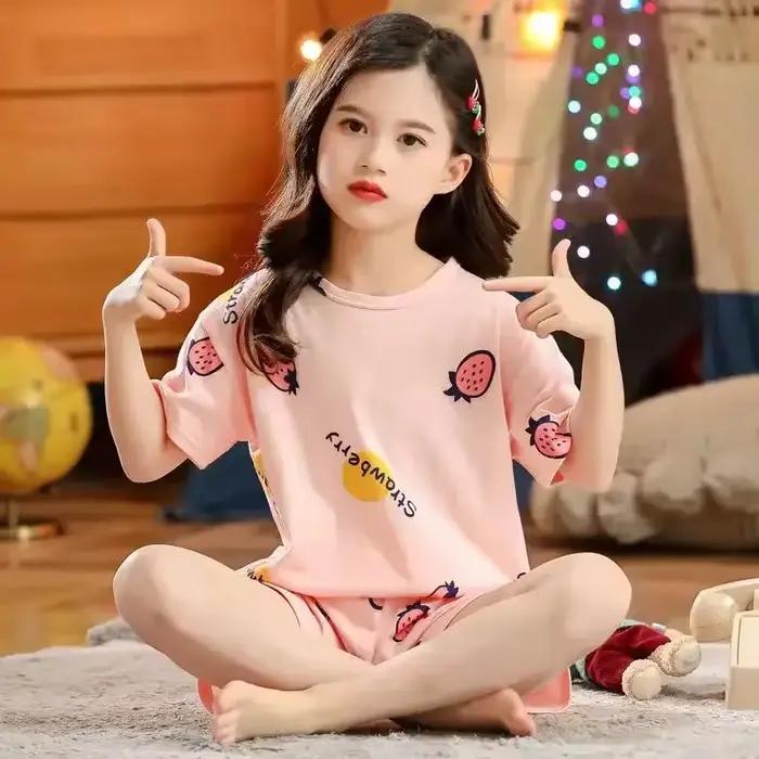 Pyjamas pour adolescents manches longues 100% coton Pyjamas grands enfants vêtements ensembles enfan