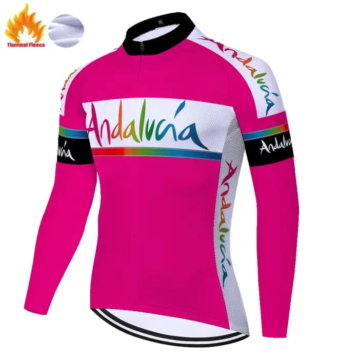 2025 équipe ANDALUCIA thermique polaire maillot ciclismo hombre maillot sport cyclisme veste d'hiver