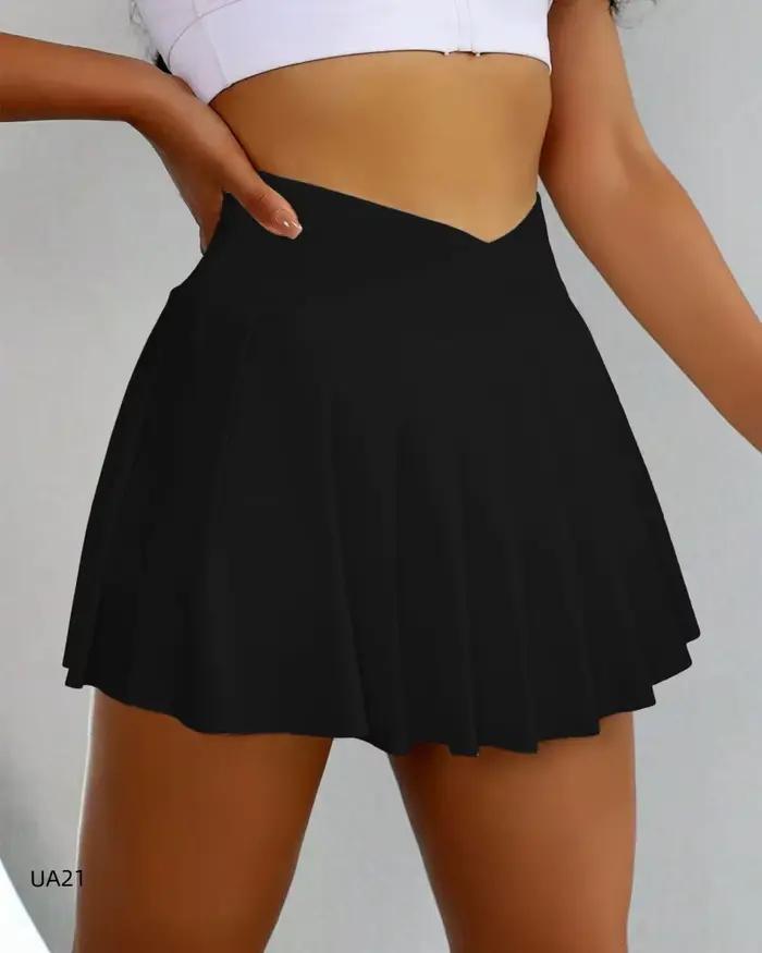 Nouvelle jupe de sport pour femme, taille haute, pour le tennis, la course, le yoga, le fitness, la 