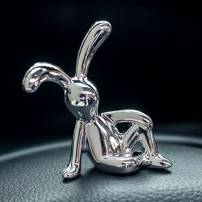 Ornements décoratifs de lapin à longues oreilles, décor de console centrale de dessin animé, placage