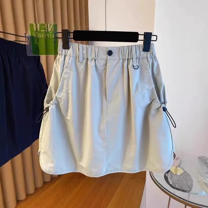 Jupe trapèze taille haute pour femme, style workwear américain, légère et décontractée, idéale pour 