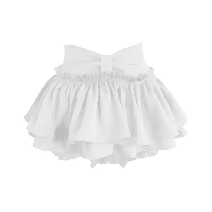 Jupe courte décontractée unie pour femme, style académie de ballet, jupe à volants, petite taille, b