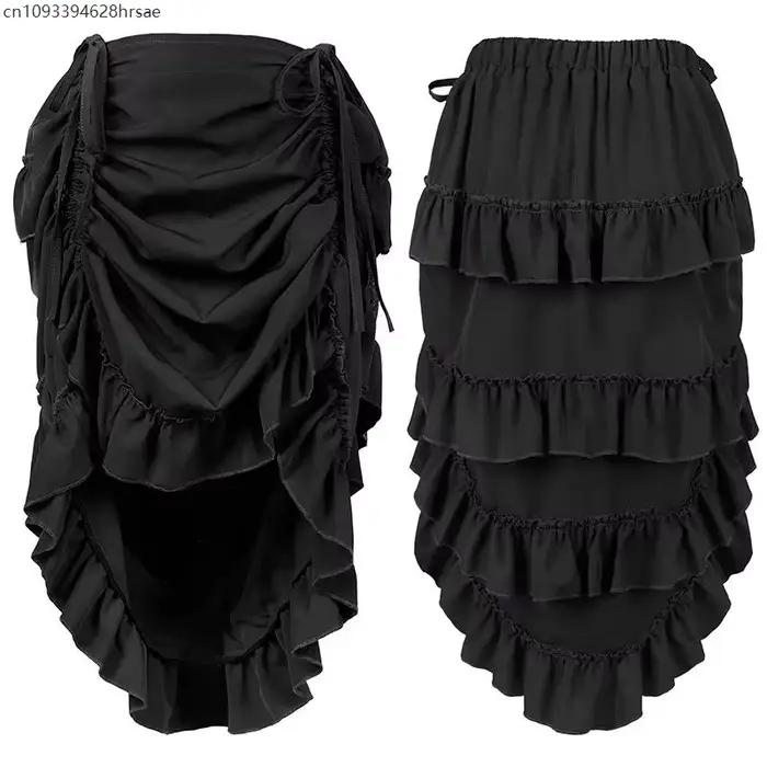 Jupe Pirate pour femmes, Costume gothique médiéval de la Renaissance, jupe haute et basse, style vic