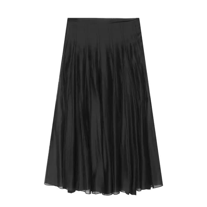 Nouvelle jupe trapèze française d'été, décontractée, à taille et entrejambe couvrants, ample et poly