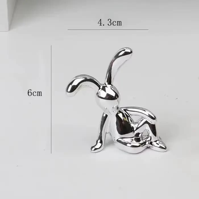 Double Statue de lapin à longues oreilles, 1 pièce, accessoire de décoration de dessin animé, Mini F