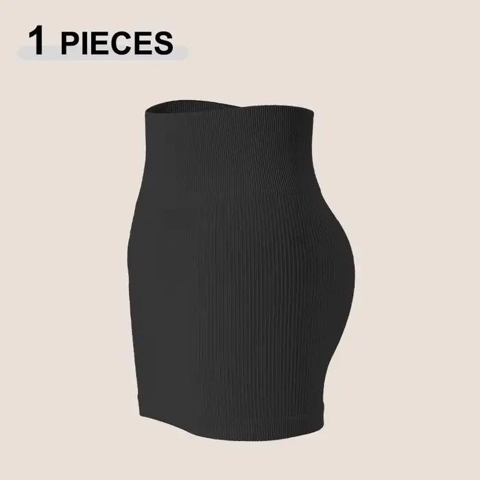 Jupe crayon de hanche polyvalente pour femmes, paquet d'élasticité, sans couture, couleur unie, tiss