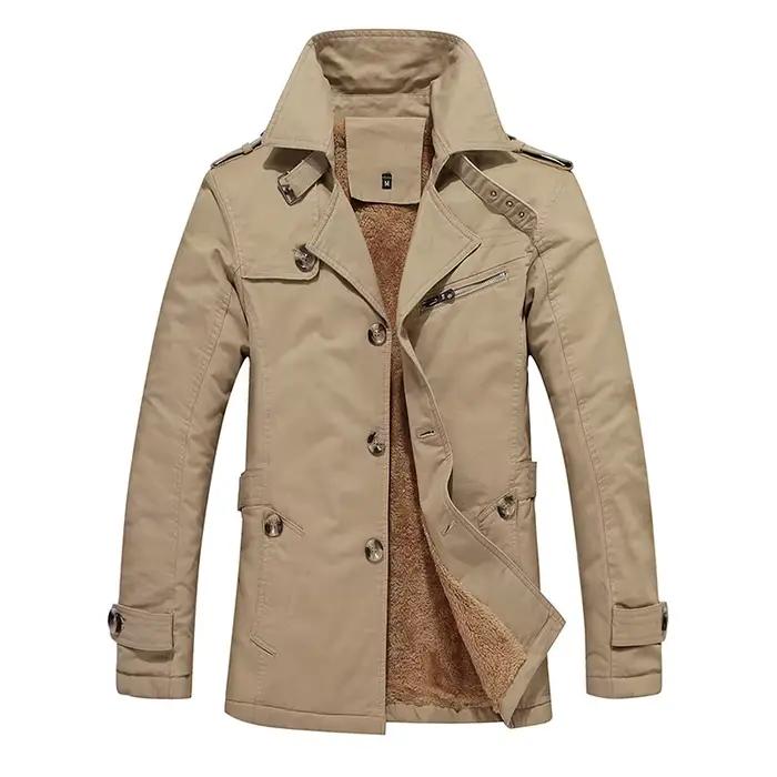 Veste doublée polaire à manches longues pour hommes, manteau chaud à col de nouveau style d'hiver, d