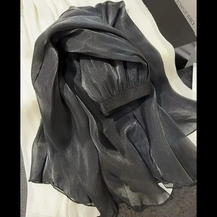 Jupe élégante en mousseline de soie pour femmes, nouveau Style d'été, jupe en maille fluide haut de 